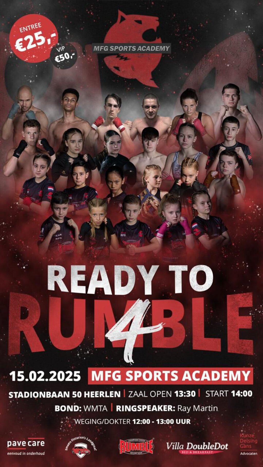 Ready to Rumble 4 - kickboksgala te Heerlen 15 februari 2025.