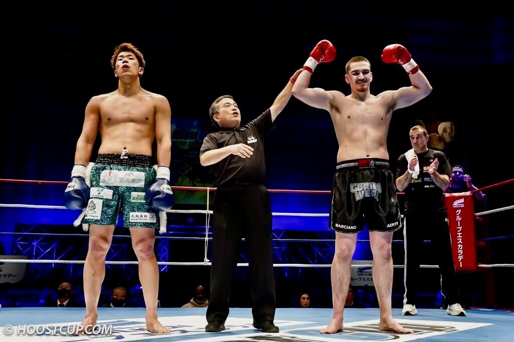 Marciano Aerts na een overwinning in Japan (Hoostcup).